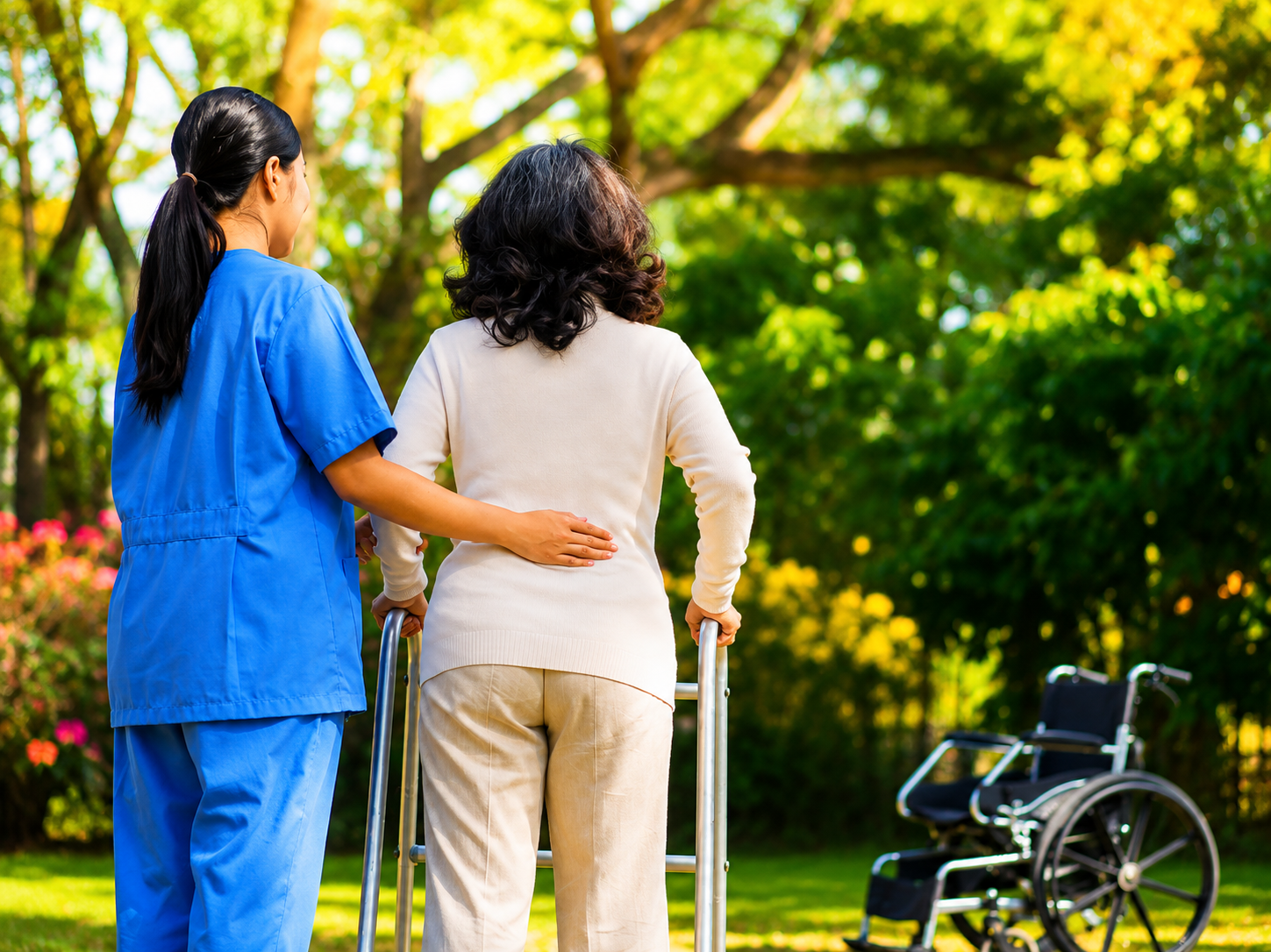 Alzheimer's caregiver with patient in Arizona home