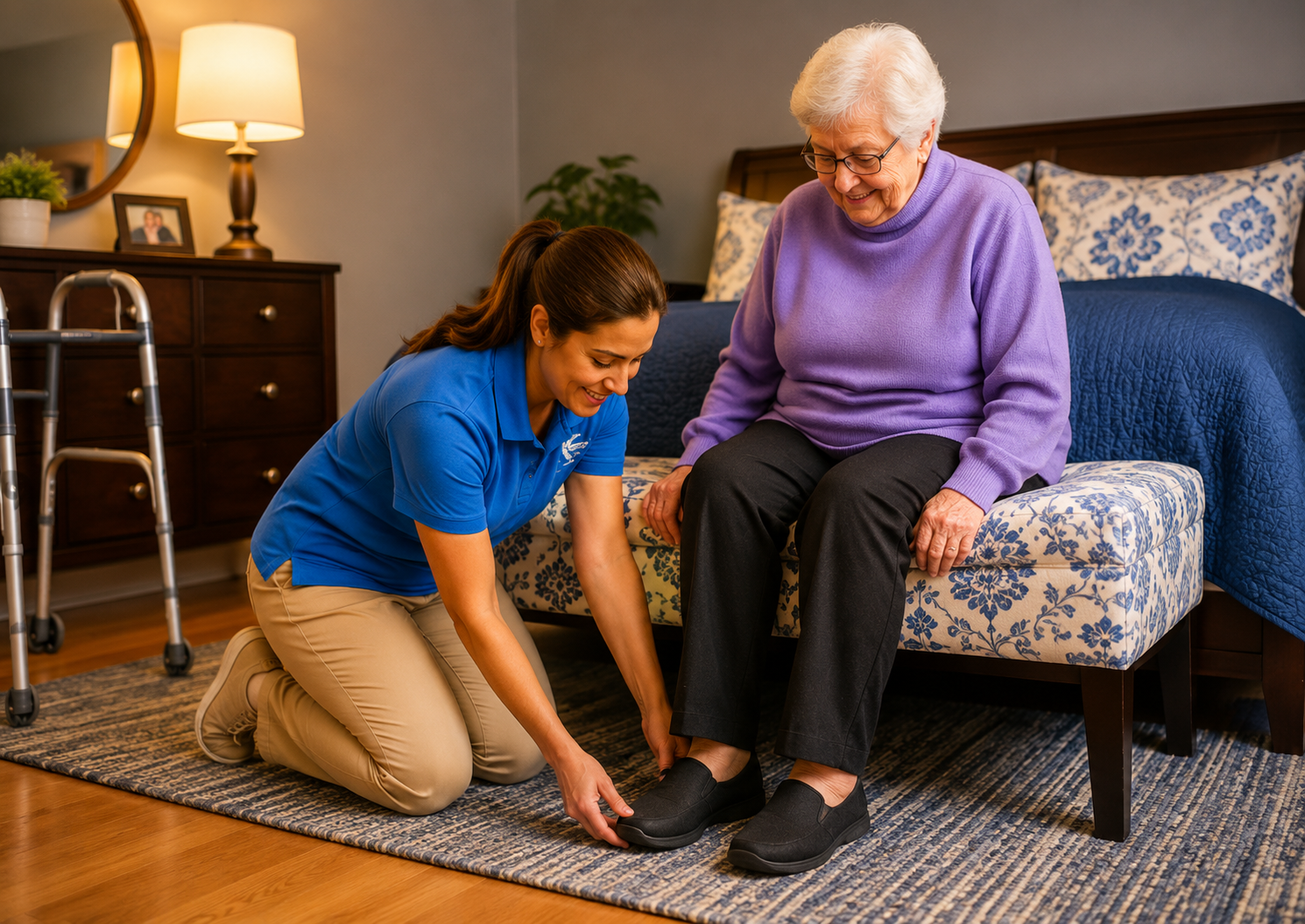 Valleywide companion caregiver with senior client in West Valley Arizona